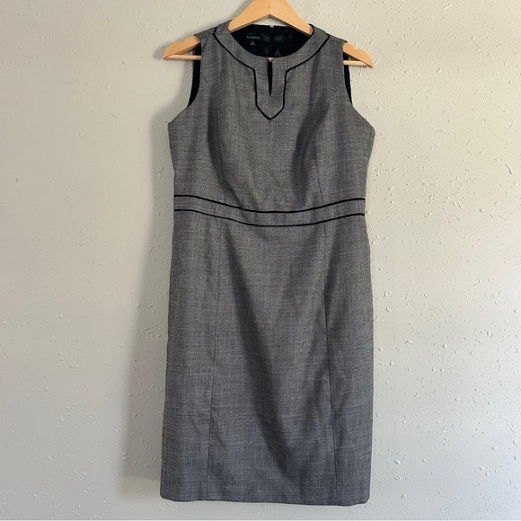 Talbots Grey Mini Dress Knee Length Formal Office Neutral 10 - Picture 1 of 4